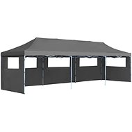Folding scissor tent with 5 side walls 3 x 9 m anthracite - Garden Gazebo