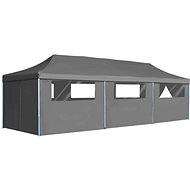 Folding scissor tent with 8 side walls 3 x 9 m anthracite - Garden Gazebo