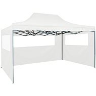 Folding party tent with 3 walls 3 x 4.5 m white - Garden Gazebo