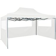 Folding party tent with 3 walls 3 x 4.5 m white - Garden Gazebo