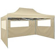 Folding tent with 3 walls 3 x 4.5 m cream - Garden Gazebo