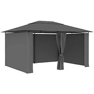 Garden gazebo with curtains 4 x 3 m anthracite - Garden Gazebo