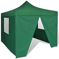 Green folding party tent 3 x 3 m with 4 walls - Garden Gazebo
