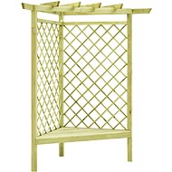 Corner Pergola with Bench 130x130x197cm Impregnated Pine - Trellis