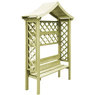 Garden Pergola with a Roof and a Bench Impregnated Pine - Garden Bench