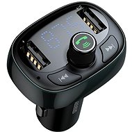 Baseus T-Typed FM Transmitter autonabíječka USB / micro SD 3.4 A, modrá - FM Transmitter