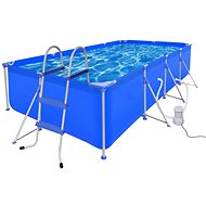 Swimming Pool with Ladder and Steel Pump 394 x 207 x 80cm - Pool