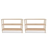 Botník se 3 policemi 2 ks masivní jedlové dřevo - Shoe Rack