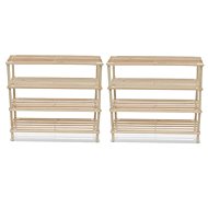 Botník se 4 policemi 2 ks masivní jedlové dřevo - Shoe Rack