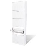 Wooden shoe rack with 5 compartments white - Shoe Rack