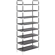 Shoe rack with 8 shelves metal and non-woven fabric black - Shoe Rack