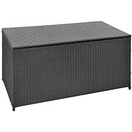 Garden Storage Box, Black, 120 x 50 x 60cm, Polyrattan - Garden Bbox