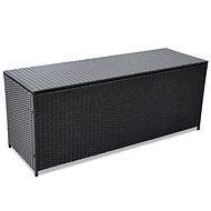 Garden Storage Box Black 150 x 50 x 60cm Polyratan - Garden Bbox
