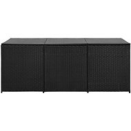 Garden Storage Box Polyratan 180 x 90 x 75cm Black - Garden Bbox