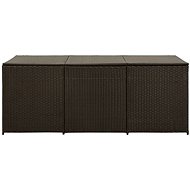 Garden Storage Box Polyratan 180 x 90 x 75cm Brown - Garden Bbox