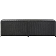 Garden Storage Box Polyratan 200 x 50 x 60cm Black - Garden Bbox