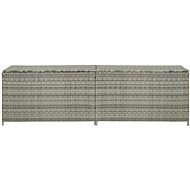 Garden Storage Box Polyratan 200 x 50 x 60cm Grey - Garden Bbox