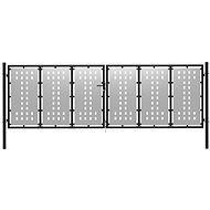 Zahradní brána ocel 400×100 cm stříbrná - Brána