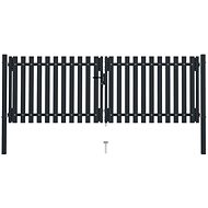 Dvojitá plotová branka ocelová 306×125 cm antracitová - Gate