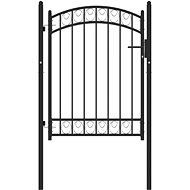 Garden gate with arch steel 100×125 cm black - Fence Gate