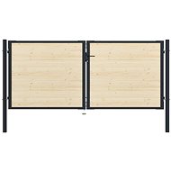 Plotová branka ocel a smrkové dřevo 310×175 cm - Brána