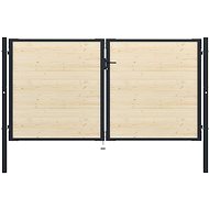 Plotová branka ocel a smrkové dřevo 310×200 cm - Brána