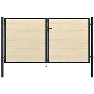 Plotová branka ocel a smrkové dřevo 310×225 cm - Brána