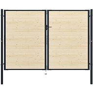 Plotová branka ocel a smrkové dřevo 310×250 cm - Brána