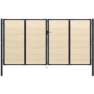 Plotová branka ocel a smrkové dřevo 408×250 cm - Brána