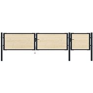 Plotová branka ocel a smrkové dřevo 413×125 cm - Brána