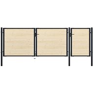 Plotová branka ocel a smrkové dřevo 513×175 cm - Brána