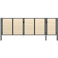 Plotová branka ocel a smrkové dřevo 513×200 cm - Brána