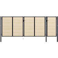 Plotová branka ocel a smrkové dřevo 513×225 cm - Brána