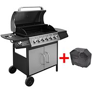 Gas garden grill 6 + 1 burners black and silver - Grill