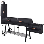 Charcoal Grill/Smokehouse with Solid Black XXXL Shelf - Grill