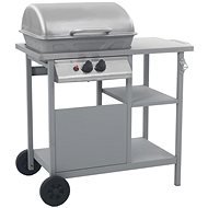 Gas Grill with 3-storey Side Table Silver - Grill
