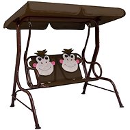 Children' s rocking bench brown 115 x 75 x 110 cm textile - Garden Swing