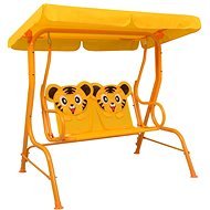Children&#39; s rocking bench yellow 115 x 75 x 110 cm textile - Garden Swing