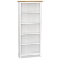 Shumee  s 5 policemi 60×22,5×140 cm masivní dubové dřevo, 247056 - Knihovna