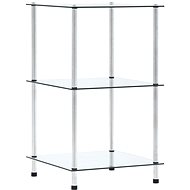 Shumee 3patrová police průhledná 40×40×67 cm tvrzené sklo, 249504 - Knihovna