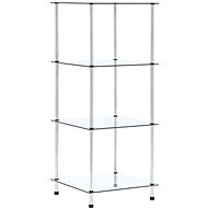 Shumee 4patrová police průhledná 40×40×100 cm tvrzené sklo, 249505 - Knihovna