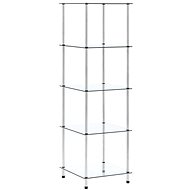 Shumee 5patrová police průhledná 40×40×130 cm tvrzené sklo, 249506 - Knihovna