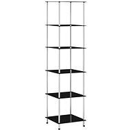 Shumee 6patrová police černá 40×40×160 cm tvrzené sklo, 249512 - Knihovna