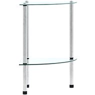 Shumee 2patrová police průhledná 30×30×47 cm tvrzené sklo, 249513 - Knihovna