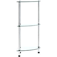 Shumee 3patrová police průhledná 30×30×67 cm tvrzené sklo, 249514 - Knihovna