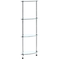 Shumee 4patrová police průhledná 30×30×100 cm tvrzené sklo, 249515 - Knihovna