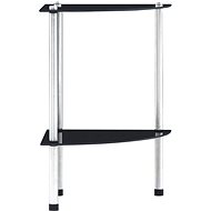 Shumee 2patrová police černá 30×30×47 cm tvrzené sklo, 249518 - Knihovna