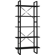 Shumee  s 5 policemi černá 80×30×175 cm dřevotříska, 3081989 - Shelving Unit