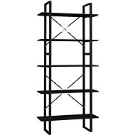 Shumee  s 5 policemi černá 80×30×175 cm borové dřevo, 3081997 - Shelving Unit
