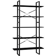 Shumee  s 5 policemi černá 100×30×175 cm borové dřevo, 3082007 - Shelving Unit